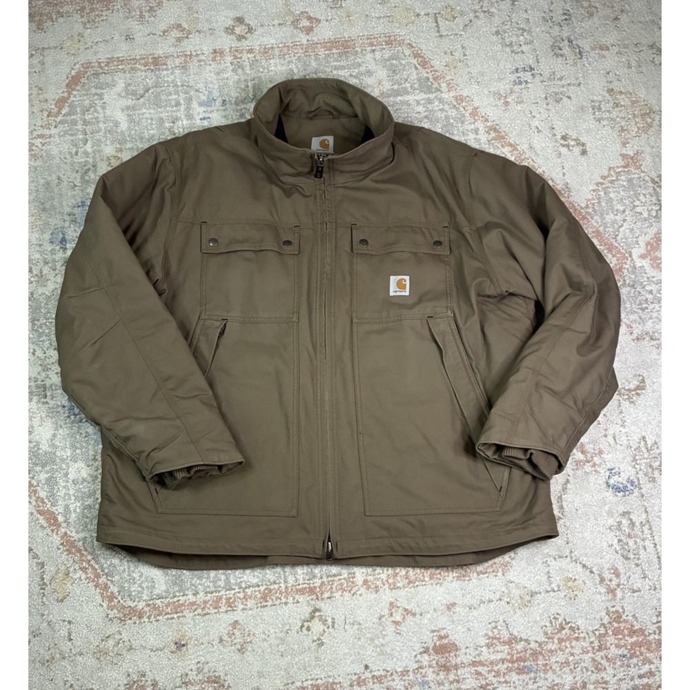 Carhartt 101492 Quick Duck Jefferson Jacket 2XL Brown Workwear Distressed